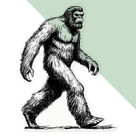 Azeeda Große 210mm 'Bigfoot zu Fuß' Permanente Transparente Aufkleber für Fenster/Autos/Wände/Skateboards etc (DC00140874)