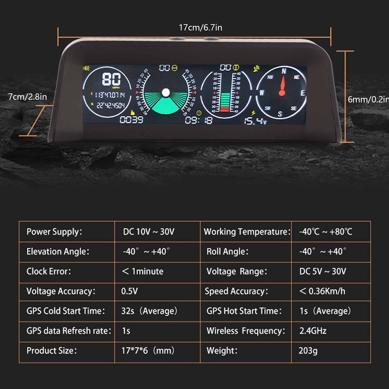 Smart HUD Display Car Escort GPS Satellite Speed Compass Speeding