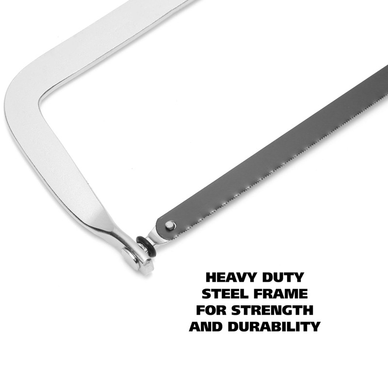 GreatNeck 125 12 Inch Solid Steel Adjustable Frame Hacksaw, 10