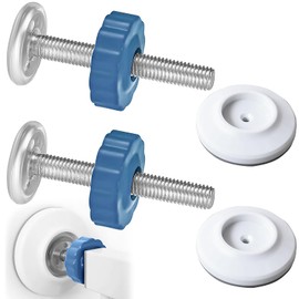 Stair Gate Fittings, 4 Pack Extension for Baby Gate with Round Safety Door Protector, Stair Gate Screws Spares M10 (80mm) with No Drill Installation