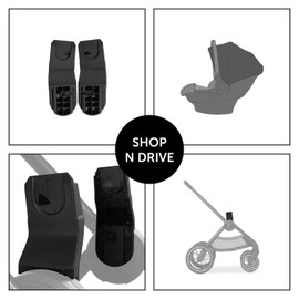 Hauck Universal Adapters for Walk N Care Pushchair Attachments to Baby Car Seat with Maxi Cosi Mounts and Hauck Drive N Care - 1 Pair (Black), Plastic