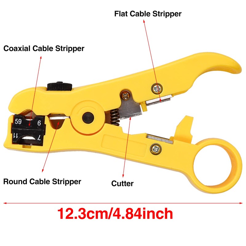 Taiss Coaxial Compression Tool Coax Cable Crimper Kit with 20