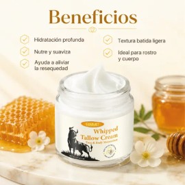 Crema Natural Miel + Sebo | Hidratante Facial Y Corporal