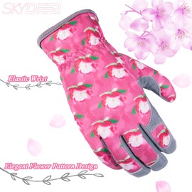 SKYDEER Women's Deerskin Suede Gardening Gloves (SD6612/M)