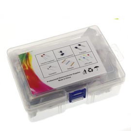 1390pcs Electronic Components Kit LED Diodes Metal Film Resistors Electrolytic Capacitor Package Common Diodes Ceramic Capacitors Common Transistor