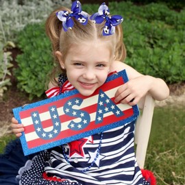 JOYRUBY 2PCS Soccer Print Bow Clips, 3.9 Inch Soccer Hair Bows for Girls, Royal Blue Cheer Bows Barrettes Clip World Cup Hair Accessories for Girls Teens Sports Cheerleading