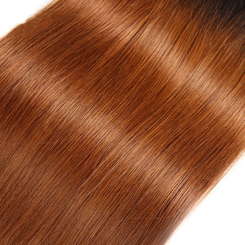 Ombre Bundles Human Hair 1B30 Brown Straight Human Hair Bundles