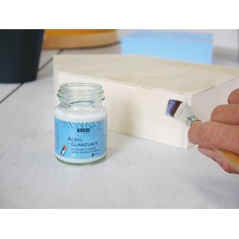 KREUL 79401 - Acryl Glanzlack, glänzend transparent, 50 ml Glas, auf Wasserbasis, Schutz- und Überzugslack für durchgetrocknete Aufmalungen, bedingt witterungsbeständig, speichelecht