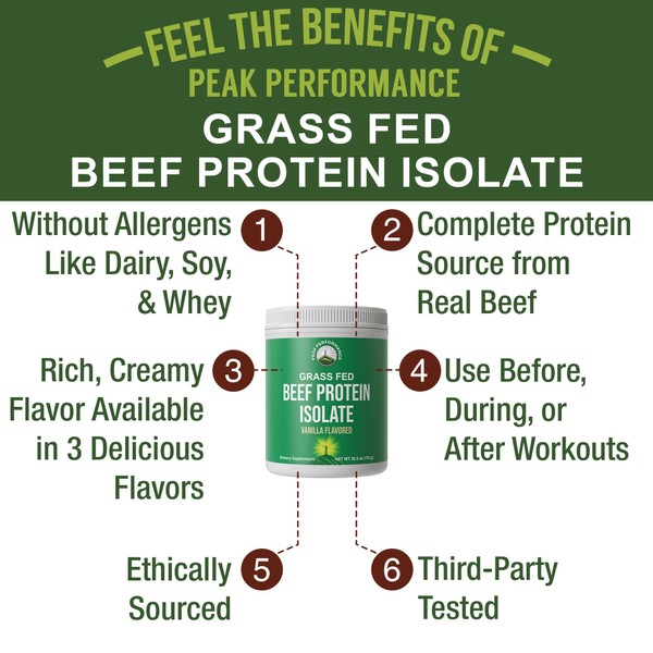 Peak Performance Grass Fed Beef Protein Powder - Lactose Free