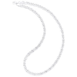 COOLSTEELANDBEYOND Stainless Steel Byzantine Chain Necklace Spiral Link Chain Swirl Design, Stainless Steel, No Gemstone