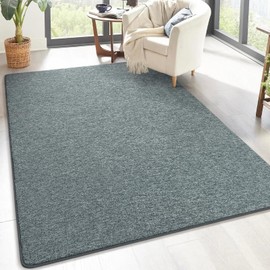 Keeko Living Room Rugs 6x9, Soft Modern Large Area Rug for Bedroom Washable Memory Foam Indoor Big Carpet Low Pile Minimalist Non Slip Rug for Classroom Dorm Kids Room Home Decor Grey and Green