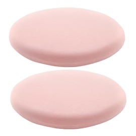 Yaspetala Round Memory Foam Chair Pad for Dining Room, Kitchen, and Office Use, Anti-Slip Round Stool Pad, Comfortable Seat Cushion with Removable Cover, 2 Pack, 15-Inch, Pink