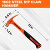 Jorgensen 16 oz Straight Claw Hammer, Rip Claw Hammer with