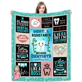 Joyloce Dental Assistant Gifts Blanket 60"X50" - Dental Assistant Appreciation Gifts for Women - Dental Assistant Accessories - Best Gift for Dental Assistants Graduation - Dental Hygiene Gift Throws