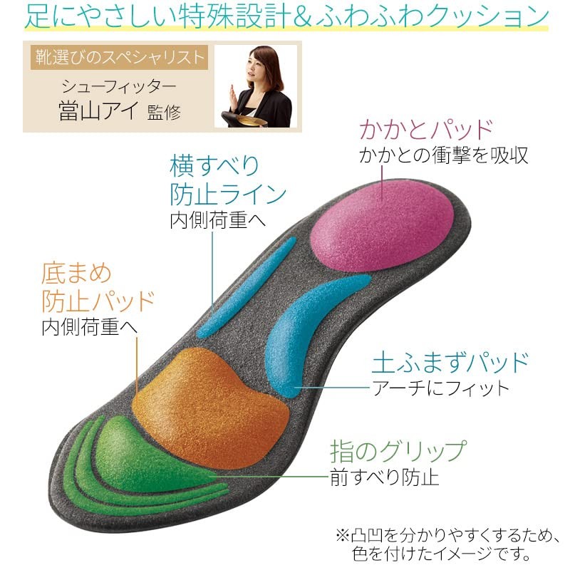Maidai Women's Deodorizing Insole, Fluffy Insoles, Set of 3 floral