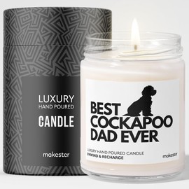 Cockapoo Gifts for Men - Luxury Soy Wax - Vanilla, Jasmine, Sugared Almond - Makester