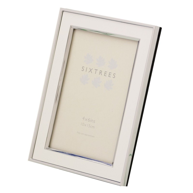 Sixtrees 2-103-46 Abbey White Polished Silver photo frame with lacquered