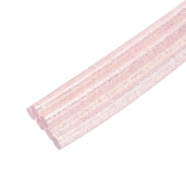 QUARKZMAN Pack of 6 Mini Hot Glue Sticks for Mini Hot Glue Gun, 8 Inch x 0.28 Inch Hot Glue Sticks for Arts DIY Crafts, Glitter Clear Pink