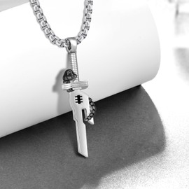 Fuguangju Toji Fushiguro Necklace 925 Sterling Silver Toji Necklace Inverted Spear of Heaven Necklace JJk Jewelry Gifts for Anime Fans