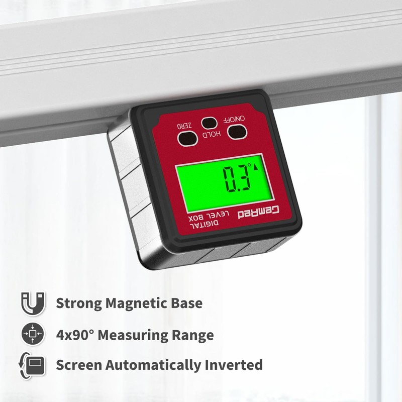 GemRed Digital Protractor with Magnetic Base LCD Digital Spirit Level