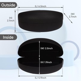 ZKFLLO Sunglasses Case Hard Shell,2 Pack Large Eyeglasses Cases Protective Case For Glasse (black+orange)