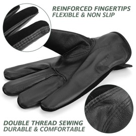 EINSKEY Gardening Gloves for Men Women, Tough Thorn Proof Leather Safety Work Gloves, Heavy Duty Rigger Protective Gloves with Strong Grip for Garden Yard Mechanic Welding