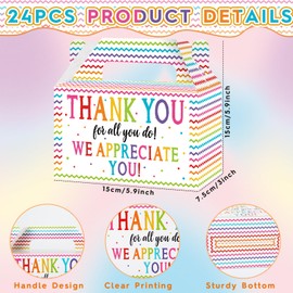 12 Pcs We Appreciate You Paper Favor Boxes Thank U for All You Do Treat Boxes Be Thankful to Teacher Doctor Staff Goodie Candy Box Decoration for Appreciation Party Favors Congratulations Supplies