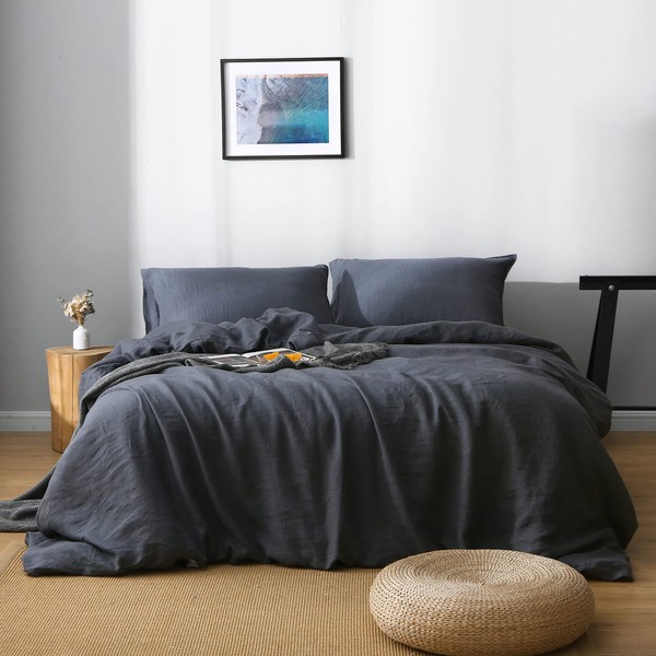 S VICTORY SYMBOL Pure Linen Duvet Cover Set,100% French Linen