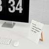 Desktop Glass Whiteboard with Reversible Wood Stand, Small White Board,