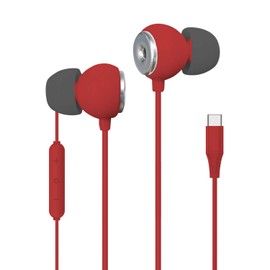 USB-C UltraBuds High Fidelity Earbuds, Red