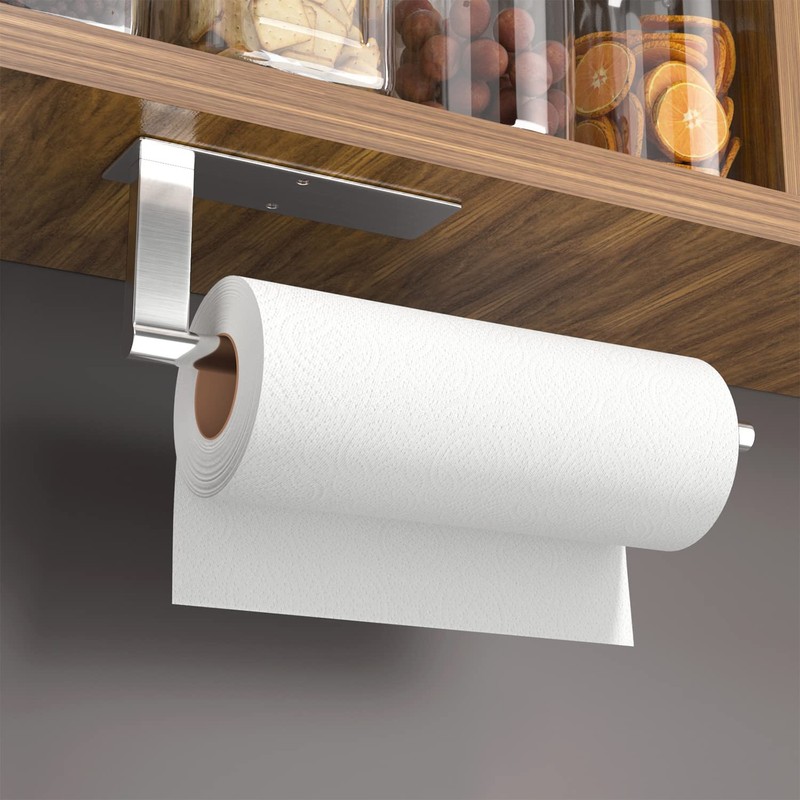 Kitchen Roll Holder Under Cabinet, Stainless Steel Paper Towel Holder