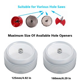 Drill Dust Collector Cover Ceiling Hole Saw Dust Bowl Drywall Dust Catcher Elastic Sealing Hole Saws Ash Dust Guard Bimetal Hole Saw Accessories with Embedded Bearings for 125mm Hole Openers