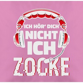 Shirtracer GURLI Cushion 50 x 50 cm Decorative Cushion Hobby – Ich hörDich Nicht ich zocke Headset Glitch White Red – 50 x 50 cm – Pink – Gamer Pillow Game Hearing – Cushion with Filling