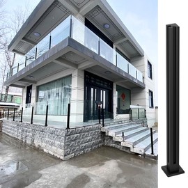 Tagifet Black Glass Railing Post,304 Stainless Steel Glass Railing Post: Sturdy and Durable, Suitable for Balustrade,Stairs, Deck,Balcony and Pool (Corner Post, 43.3 inch / 110 cm)