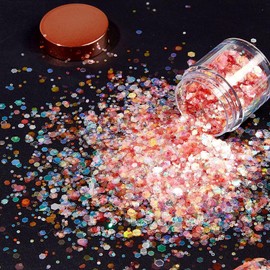 Body Glitter 12 Flaschen,Festival Accessoires Pailletten Für Haare, Augen, Hals, Nagel Gesichts-Make-Up,Funkelndes Schimmer-Make-up für Gesicht und Körper, Lang anhaltend,Party & Festival