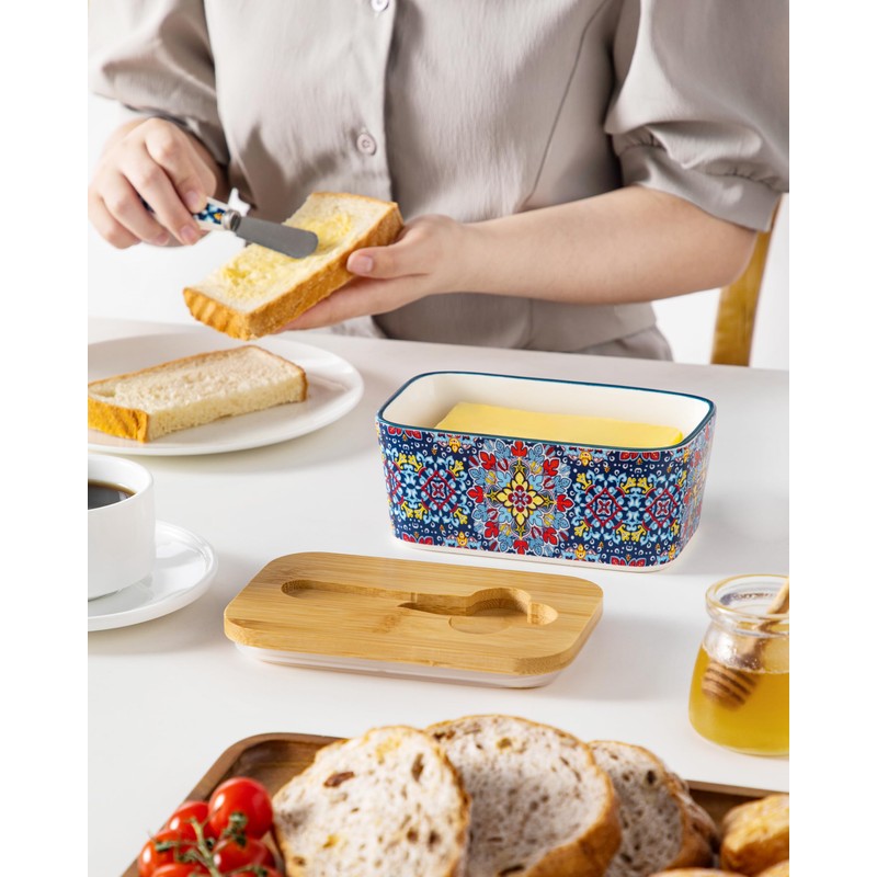vancasso SIMI Butter Dish with Lid, 6.5" Large Butter Dish