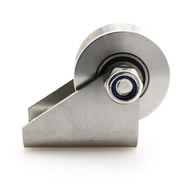 heyous Detachable Oblique Stainless Steel V-Type Groove Sliding Wheel Roller Track Rail Fixed Pulley, Silver Tone