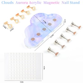 ANGNYA Nail Stand for Painting & Display - Acrylic Nail Stand with 200 Pcs Adhesive Putty for Home & Salon