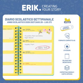 Grupo Erik Sponge Bob Diario Scuola 2026 2027 - Agenda Settimanale A5