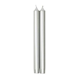 Caspari Straight Taper Candles in Silver - Three Packs of 2