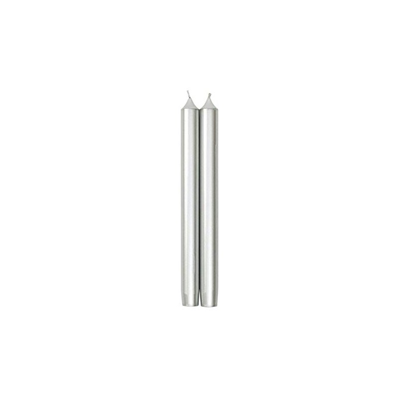 Caspari Straight Taper Candles in Silver - Three Packs of
