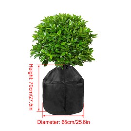 SagaSave Winter Plant Pot Covers Freeze Protection, 25.6'' x 27.5'' Reusable Garden Plant Protector for Small Trees and Shrubs (1 PC Black)