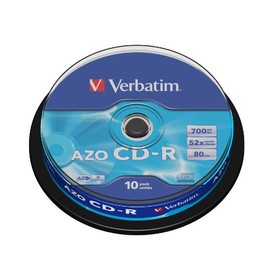 Verbatim SuperAZO 52x 700MB CD-R Blank Spindle Pack of 10