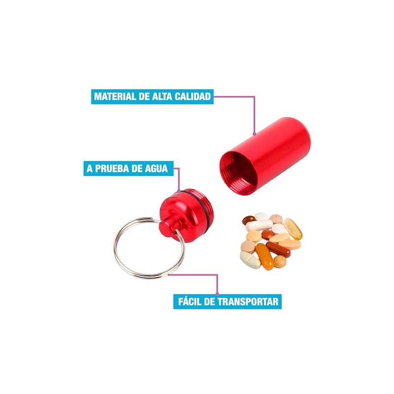 Kit 4 Pzas Pastillero Portátil Metálico Hermético Aluminio