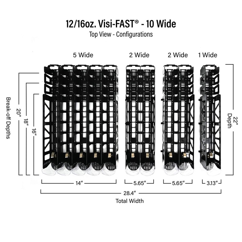 Display Technologies Visi-FAST Spring Push Drink Dispenser, Refrigerator Organizers and