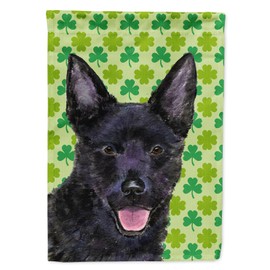 Caroline's Treasures SS4429GF Australian Kelpie St. Patrick's Day Shamrock Portrait Garden Flag Mailbox Flag Decorative Yard Flag Banner Outside Patio Artwork Yard Flower Beds, Garden Size, Multicolo