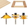 Exqutoo 3PCS 1/4" Shank Router Bit Set, Raised Panel Cabinet
