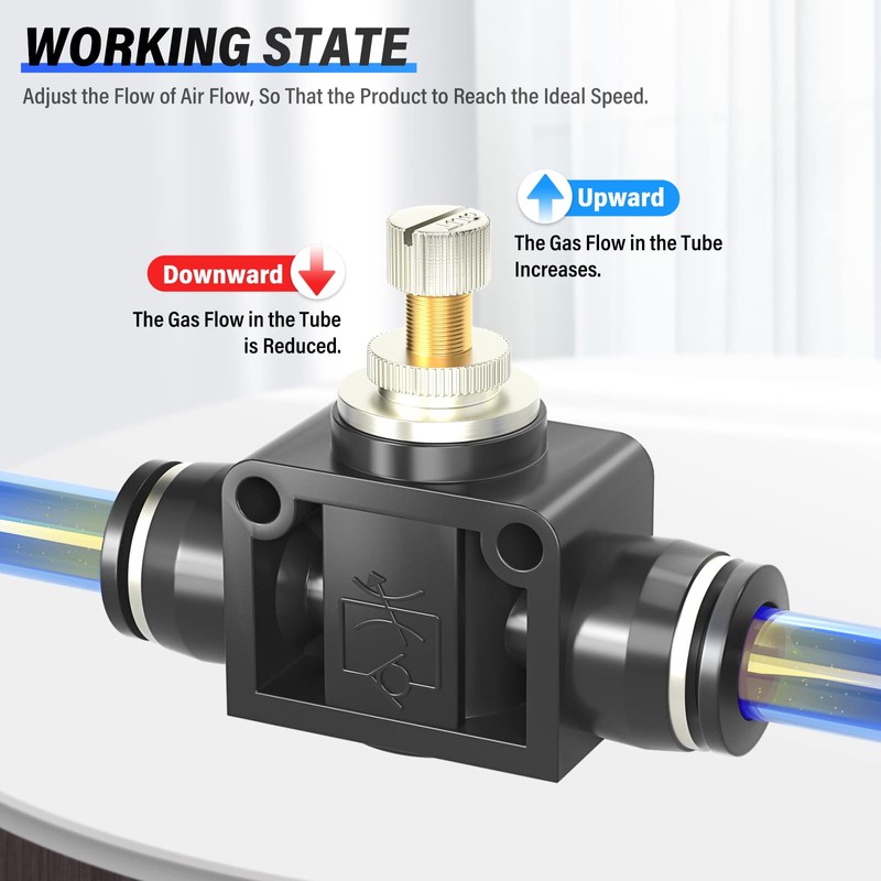 TAILONZ PNEUMATIC 4mm Tube OD Air Flow Control Valve with