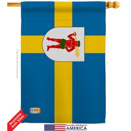 Provinces of Sweden Lappland Garden House Flags Kit Regional Territory Old History Northern Europe Country Particular Area Small Decorative Gift Yard Banner Double-Sided Made In USA 28 X 40