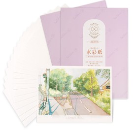 Paul Rubens Sparkling Watercolour Paper 7.67 x 5.31'', 2 Pack, 40 Sheets, 140 lb/300 GSM, 100% Cotton & Acid-Free, Hot Pressed Sketch Paper for Watercolour Painting, Acrylic, Gouache, Mixed Media.